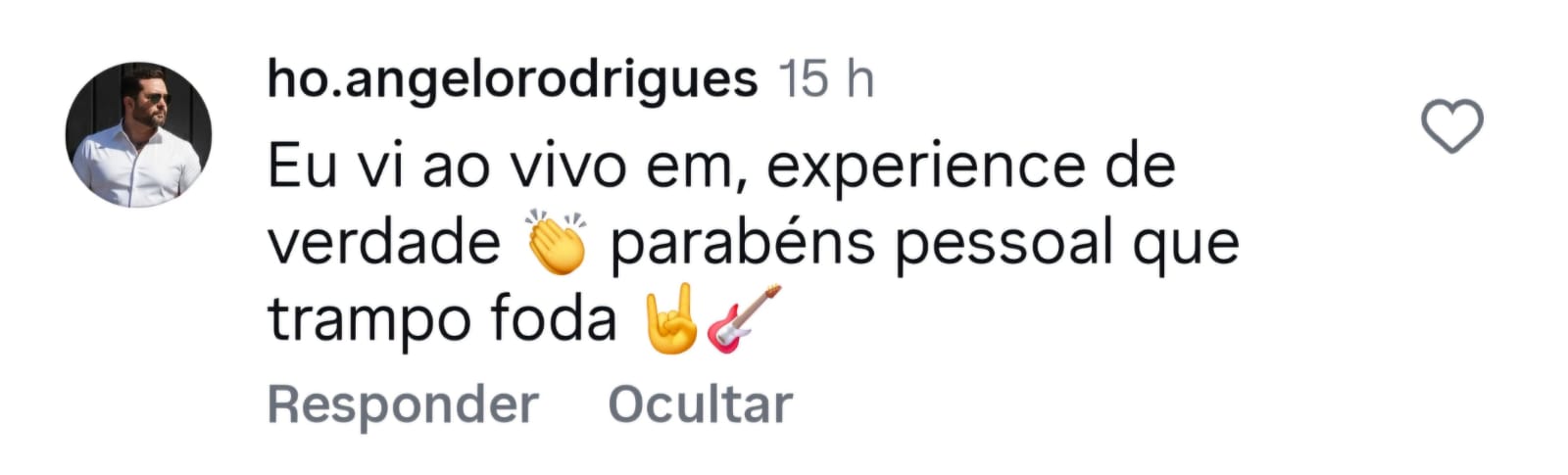 Comentário de ho.angelorodrigues: Eu vi ao vivo, experience de verdade, parabéns pessoal, que trampo foda