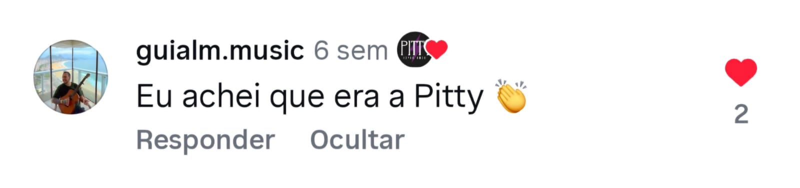 Comentário de guialm.music: Eu achei que era a Pitty