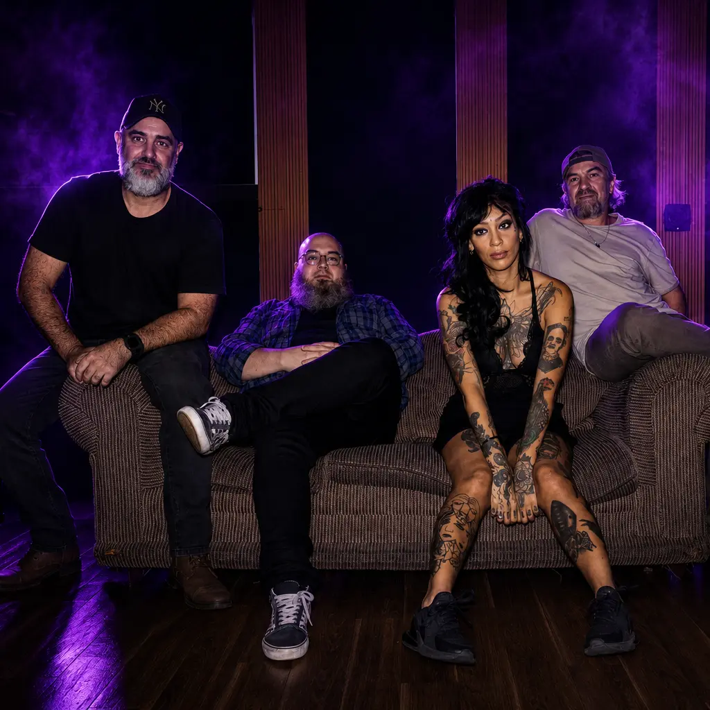 Integrantes da Pitty Experience em estúdio
